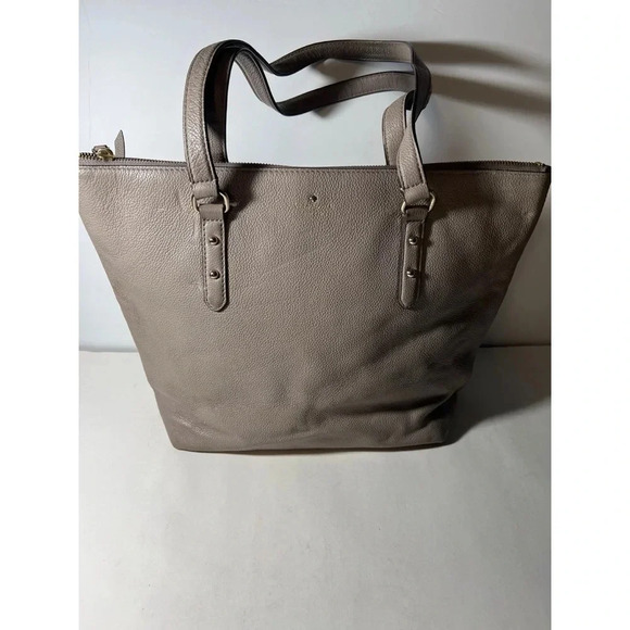 Taupe Leather Tote Bag - Picture 1 of 6